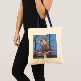 Baby Schaap op paddestoel Tote Bag