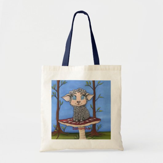 Baby Schaap op paddestoel Tote Bag (Voorkant)