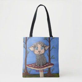 Baby Schaap op paddestoel Tote Bag