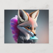 Baby, schattig, cartoon grijs Fox die snoep van ka Briefkaart (Voorkant)