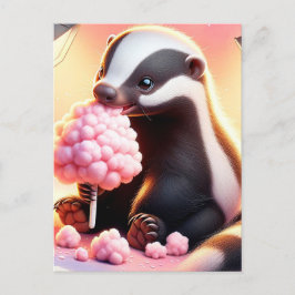 Baby, schattig dier met katoenen snoep, postcrossi briefkaart