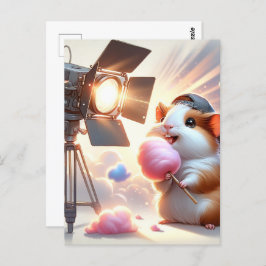 Baby, schattig dier met katoenen snoep, postcrossi briefkaart