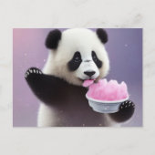 Baby, schattig Panda dat snoep van katoen eet, Bri Briefkaart (Voorkant)