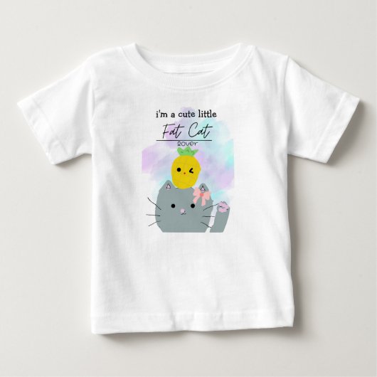 baby schattig vet kat shirt (Voorkant)