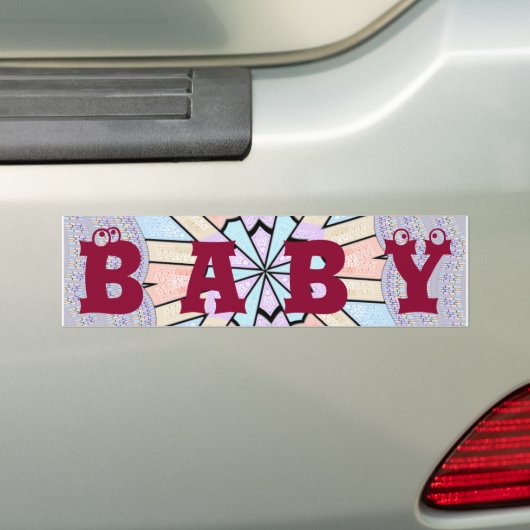 Baby schattige design kunst bumpersticker (Op auto)