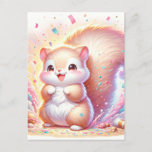 Baby, schattige dierlijke eekhoorn, Postcrossing Briefkaart