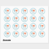*~* Baby Schattigee Fox Powder Blue Milestone Ronde Sticker (Vel)