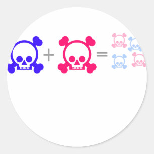 baby schedels ronde sticker