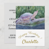 Baby schildpad 1ste verjaardag kaart (Voorkant / Achterkant)