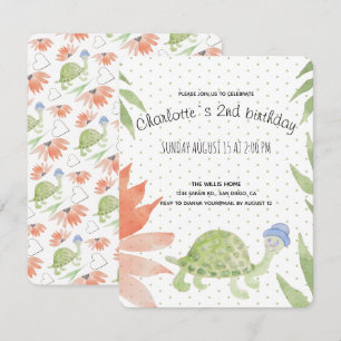 Baby Schildpad Aquarel Handgeschilderd Save The Date