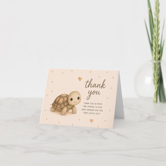 Baby Schildpad Baby Shower Bedankkaart (Voorkant)