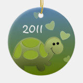Baby schildpad/foto keramisch ornament (Voorkant)