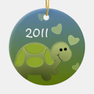 Baby schildpad/foto keramisch ornament