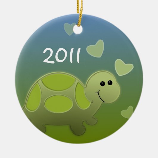 Baby schildpad/foto keramisch ornament (Voorkant)