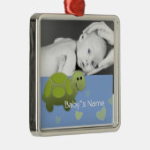 Baby schildpad/foto metalen ornament (Rechts)