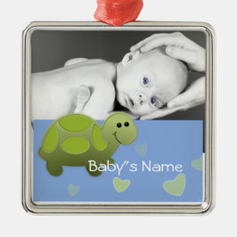 Baby schildpad/foto metalen ornament