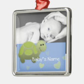 Baby schildpad/foto metalen ornament (Links)