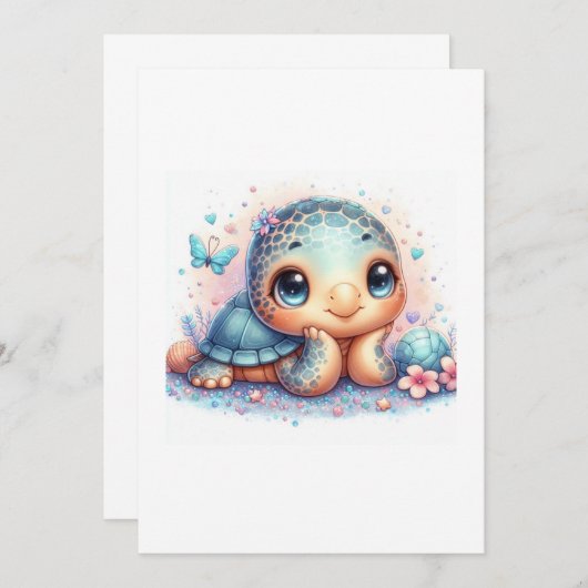 baby schildpad kaart (Voorkant / Achterkant)