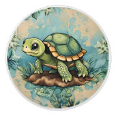 Baby schildpad keramische knop (Voorkant)