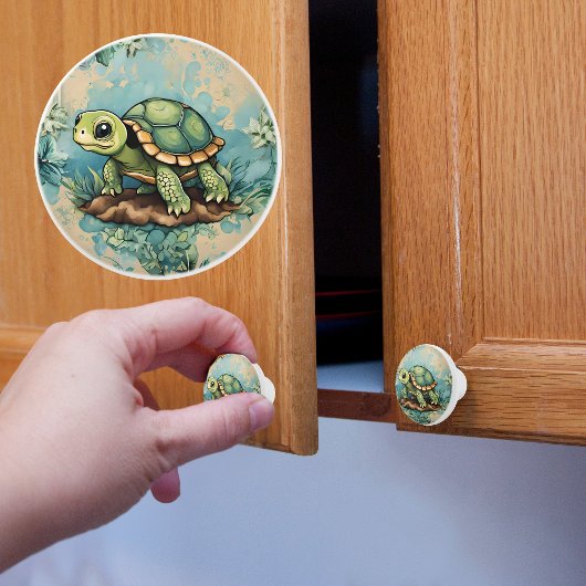 Baby schildpad keramische knop
