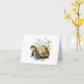 Baby Schildpad met Daisies Blank Groet Kaart (Gele Bloem)