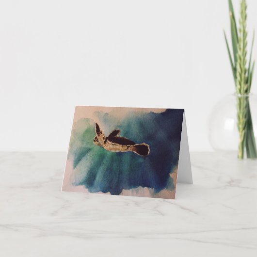 baby schildpad op waterverf kaart (Voorkant)