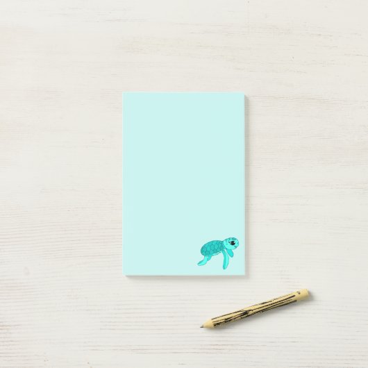 Baby schildpad post-it® notes (Op bureau)