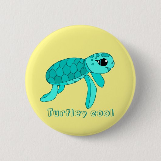 Baby schildpad ronde button 5,7 cm (Voorkant)