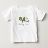 Baby Schildpad T-shirt Blauwe Luier Pin (Voorkant)