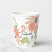 Baby schildpad Waterverf met handbeschilderd Papieren Bekers (Voorkant)