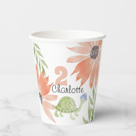 Baby schildpad Waterverf met handbeschilderd Papieren Bekers