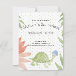 Baby schildpad Waterverf met handbeschilderd Save The Date