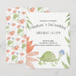 Baby schildpad Waterverf met handbeschilderd Save The Date