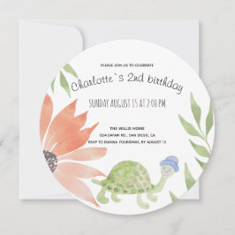 Baby schildpad Waterverf met handbeschilderd Save The Date