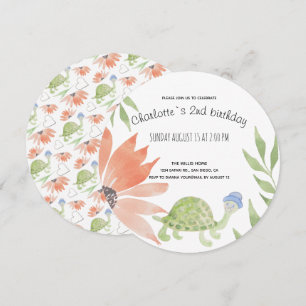 Baby schildpad Waterverf met handbeschilderd Save The Date