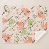 Baby schildpad Waterverf met handbeschilderd Sherpa Deken (Voorkant (horizontaal))