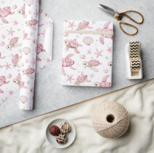 Baby schildpadden en baby  cadeaupapier