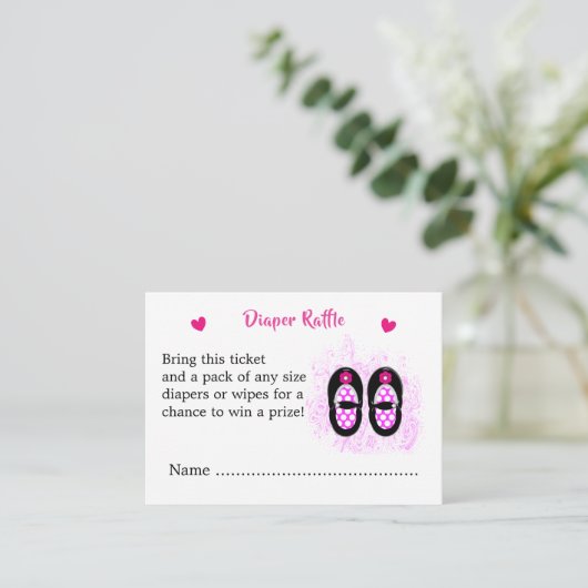  Baby Schoenen Baby shower Luier Raffle Informatiekaartje (Staand voorkant)