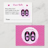Baby Schoenen Baby shower Luier Raffle Informatiekaartje (Voorkant / Achterkant)