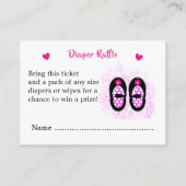  Baby Schoenen Baby shower Luier Raffle Informatiekaartje (Voorkant)