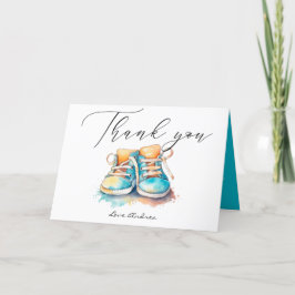 Baby Schoenen | Blue Boy-Baby shower Bedankkaart