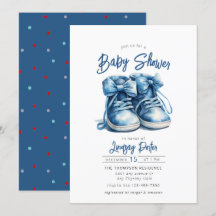 Baby Schoenen | Blue Boy Baby shower Invitation