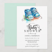 Baby Schoenen | Blue Boy-Baby shower Kaart (Voorkant / Achterkant)