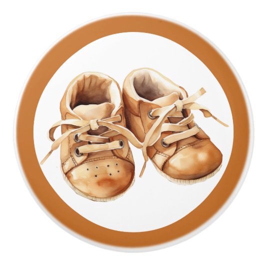 Baby Schoenen Keramische Knop – Unisex Kinderkamer (Voorkant)
