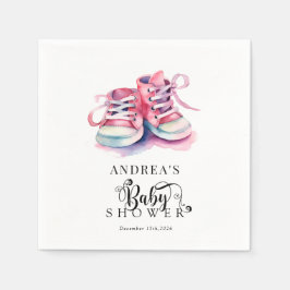 Baby Schoenen | Meisje Roze Baby shower Servet