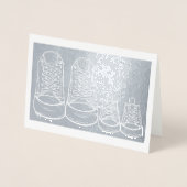 Baby schoenen nieuwe aankomst gefeliciteerd Nieuwe Folie Kaarten (Voorkant)