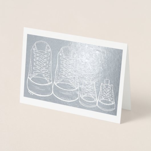 Baby schoenen nieuwe aankomst gefeliciteerd Nieuwe Folie Kaarten (Voorkant)