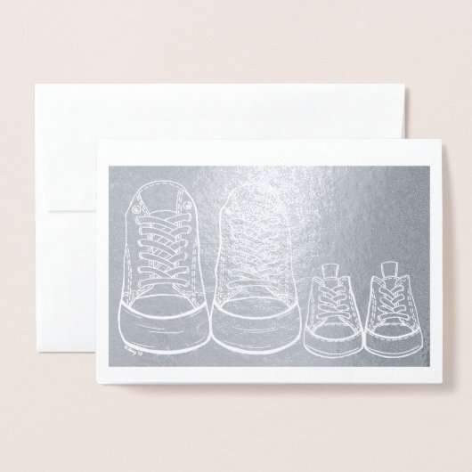 Baby schoenen nieuwe aankomst gefeliciteerd Nieuwe Folie Kaarten (Voorkant met envelop)