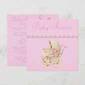 Baby, schoenen, Pacifier, Pearls Baby shower Kaart (Voorkant / Achterkant)