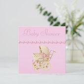 Baby, schoenen, Pacifier, Pearls Baby shower Kaart (Staand voorkant)